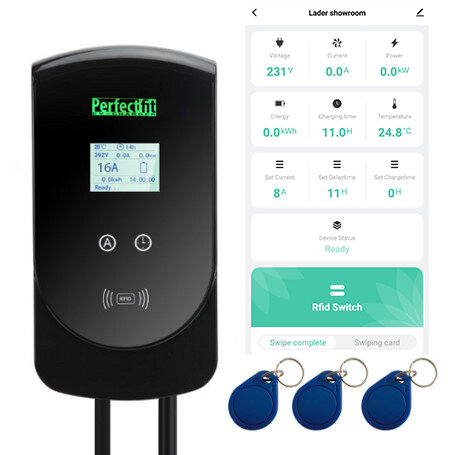 Ladestation Citroen e-C4 max 11kW mit app, display, 8m Ladekabel und RFID