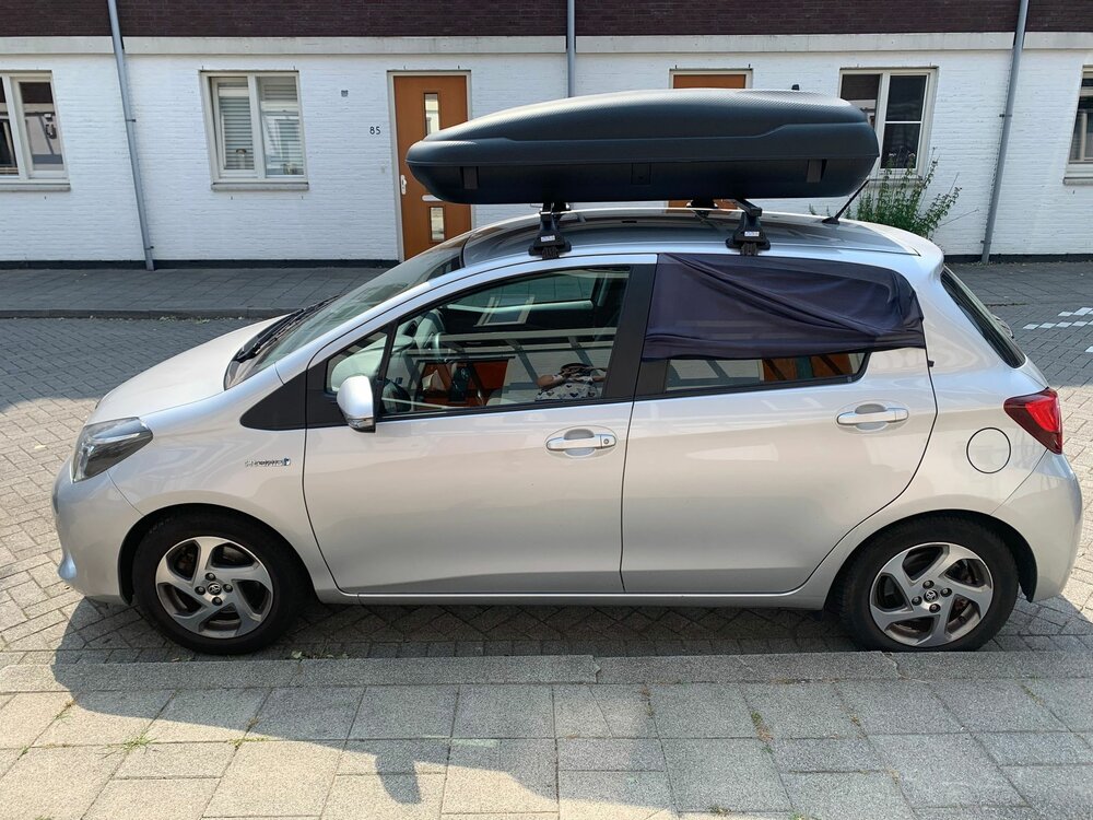 Dachbox ArtPlast 400 Liter anthrazit/carbon + Dachtr&auml;ger Hyundai Kona MPV 2017 - 2023