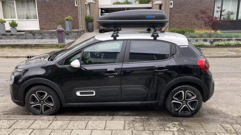 Dachbox PerfectFit 400 Liter + dachtr&auml;ger Bmw X1 (E84) 2009 - 2015 f&uuml;r Geschlossene aufliegende Dachreling