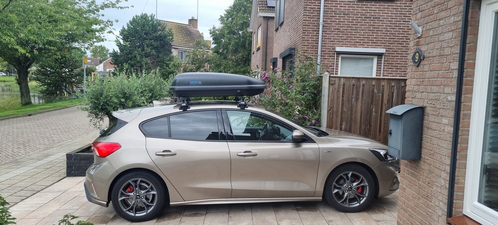 Dachbox PerfectFit 400 Liter + dachtr&auml;ger Bmw 3er Touring (F31) 2012 - 2019 f&uuml;r Geschlossene aufliegende Dachreling