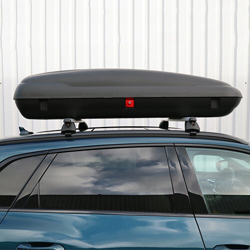 Dachbox ArtPlast 400 Liter anthrazit/carbon + Dachtr&auml;ger Fiat Panda 4x4 (319) 5-t&uuml;rig Flie&szlig;heck ab 2012