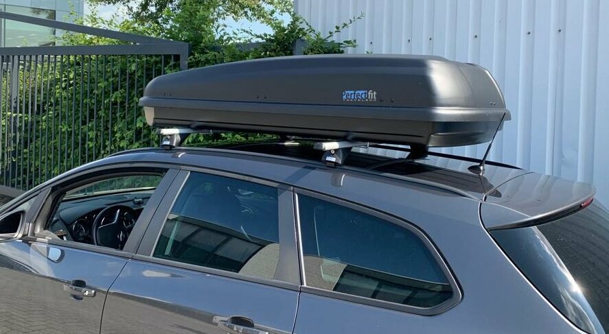 PerfectFit Dachbox 500 Liter + PerfectFit Dachtr&auml;ger Jaguar E-Pace ab 2018