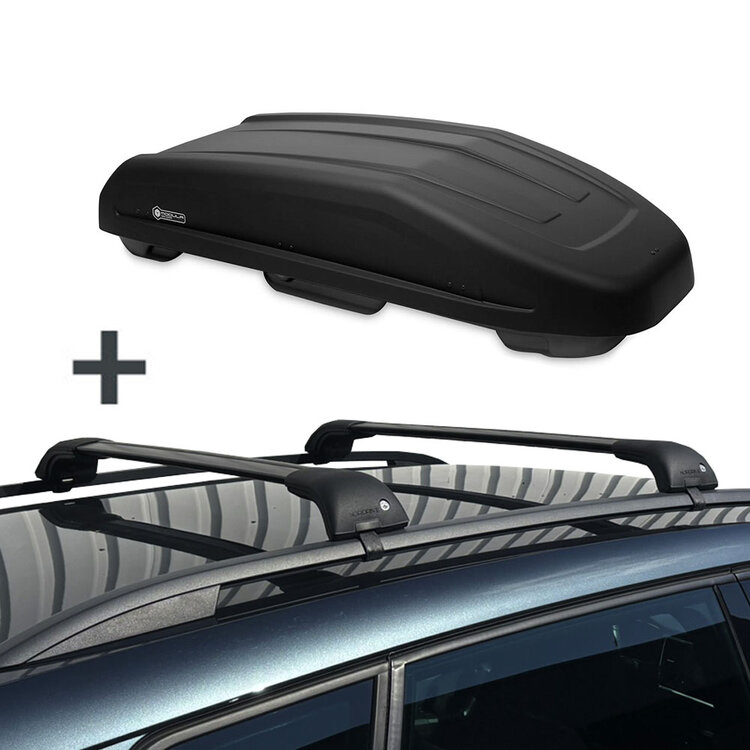 Modula Dachbox Evo 470 Liter + Nordrive Dachtr&auml;ger Renault Clio Kombi 2013 - 2020