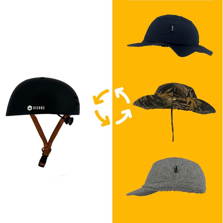Vizorz SwitchCap Fahrradhelme - Brown base cap
