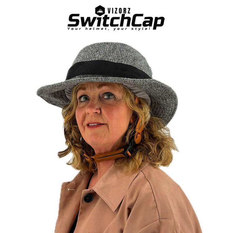 Vizorz SwitchCap Fahrradhelme - Grey woolly stylish