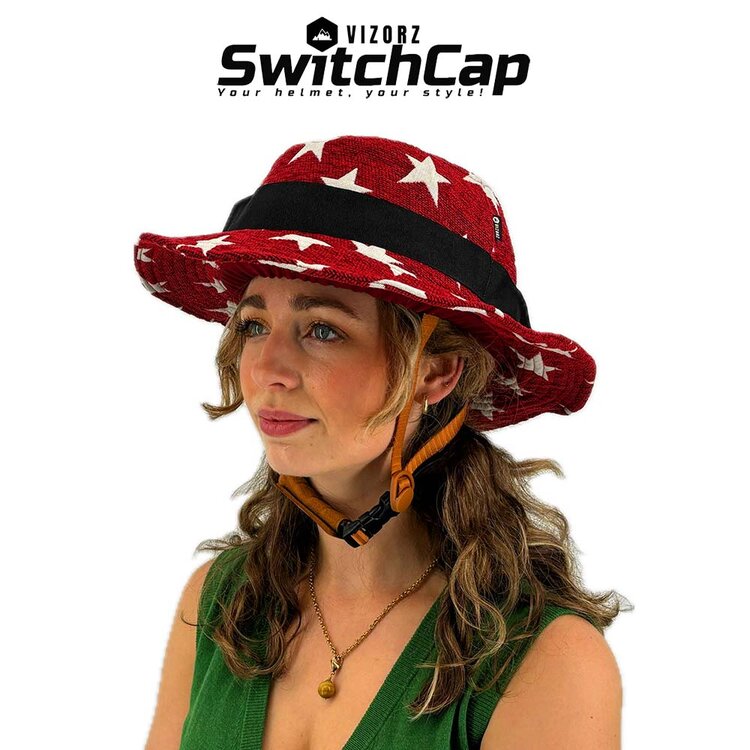 Vizorz SwitchCap Fahrradhelme - Red stars classic