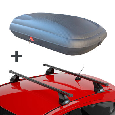 ArtPlast Dachbox 320 liter + PerfectFit Dachtr&auml;ger Lancia Musa 5-t&uuml;rig Flie&szlig;heck 2007 - 2012