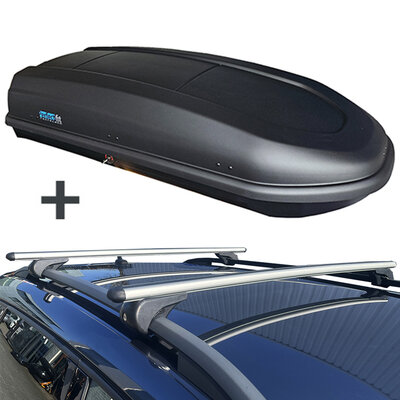 PerfectFit Dachbox 440 Liter + Nordrive Dachtr&auml;ger Opel Karl Rocks 03/2017 - 12/2019