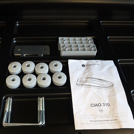 Modula Ciao 310 Liter + dachtr&auml;ger Audi A3 Sportback (8V) 2012 - 2020 f&uuml;r Geschlossene aufliegende Dachreling