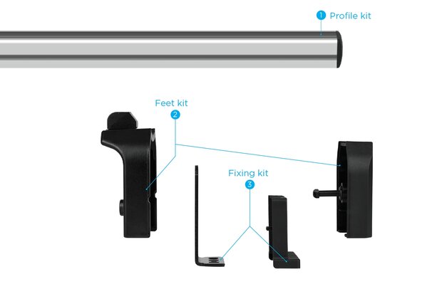 Dachtr&auml;ger Ram ProMaster (Van) - L1,L2,L3,L4 - H1,H2,H3 ab 2014 3er-Set aluminium