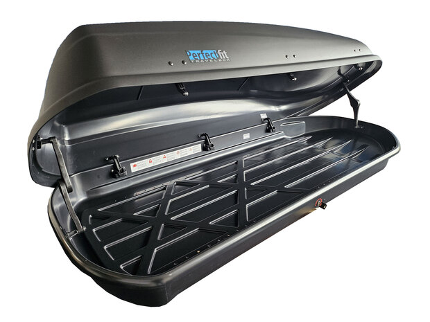 PerfectFit Dachbox 440 liter + PerfectFit Dachtr&auml;ger Jaguar E-Pace ab 2018
