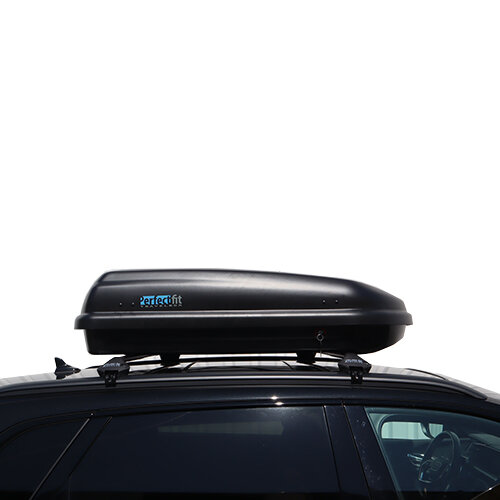 PerfectFit Dachbox 400 Liter + Nordrive Dachtr&auml;ger Lancia Ypsilon 5-t&uuml;rig Flie&szlig;heck 06/2011 - 11/2024