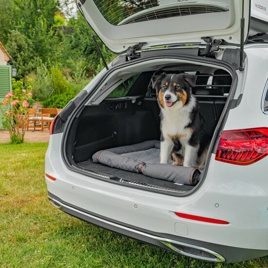 Hundematte f&uuml;r die Heckklappe &ndash; mit Sto&szlig;stangenschutz