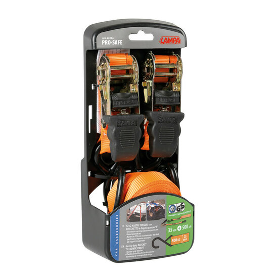 Set aus 2 Heavy-Duty-Spanngurten mit Ratsche &ndash; 500 cm