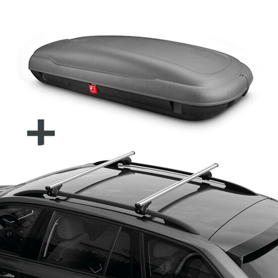 ArtPlast Dachbox 400 Liter + Nordrive Dachtr&auml;ger Renault Kangoo 02/2008 - 05/2021