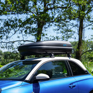 PerfectFit Dachbox 400 Liter + PerfectFit Dachtr&auml;ger Opel Astra 2007 - 2010