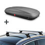 Dachbox ArtPlast 400 liter anthrazit/carbon + dachträger Audi A3 Sportback (8V) 2012 - 2020 für Geschlossene aufliegende Dachreling