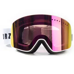 Vizorz Skibrille mit rosa/kirschrotem Visier - Inklusive Hartschale und Aufbewahrungstasche