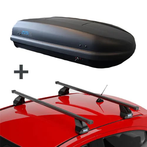PerfectFit Dachbox 400 liter + PerfectFit Dachträger Citroen C4 5-türig Fließheck 2004 - 2010
